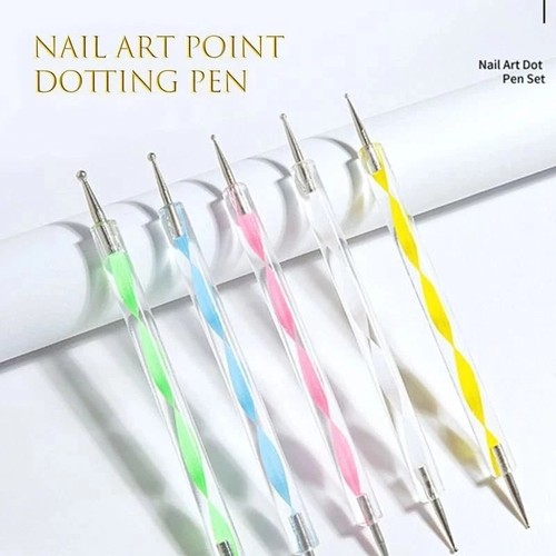 5pcs nail art dotting - dotting, pen