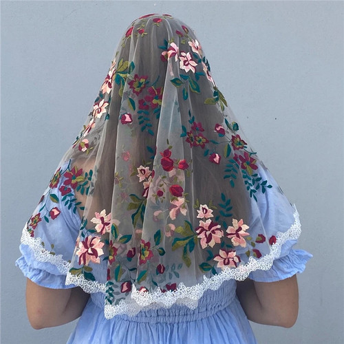 Floral mantilla veil - floral,
