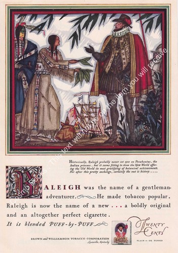 Raleigh cigarettes 1930 - :,
