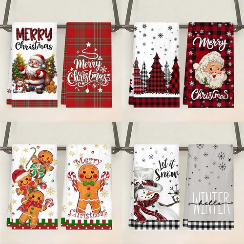 2pcs christmas kitchen towels - kitchen,