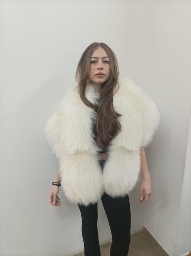 Real fur fox - real, natural
