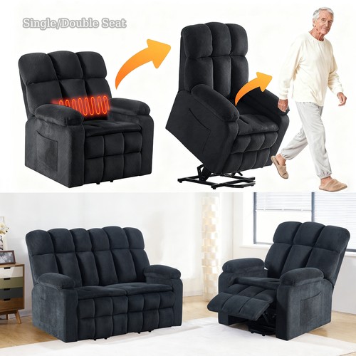 Black riser recliner chair - black,