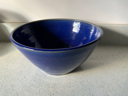 Art pottery pot bowl - pottery, cobalt