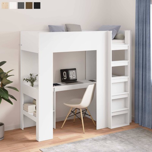 Loft bed frame with desk - loft,