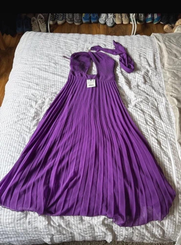 Zara purple halter neck midi - halter,