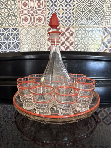 Vintage glass liquor - liquor, set