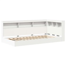 Bookcase Bed with Headboard with Storage Engineered wood Bedroom Bed  vidaXL