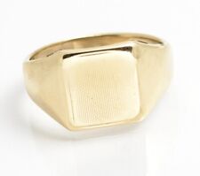 Vintage Heavy Men's 9ct Yellow Solid Gold Signet Ring 1964 Hallmark Size T1/2