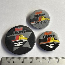 3x Vintage Train Railway pin badges rail riders BR rail club 