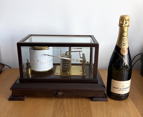 Antique oak barograph - oak,