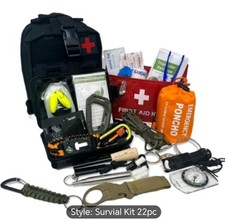 22 Peice Survival Emergency Kit All In Molle Pouch Full List On Picture 