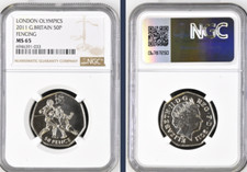2011 Olympics Fencing 50p MS65 NGC Britain Uncirculated