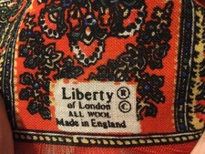 Vtg Liberty wool  red  paisley