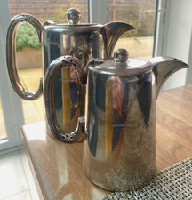 Silver Plate Walker & Hall Tea Water Pots Vented Vintage Grand Hotel Ware 1328g