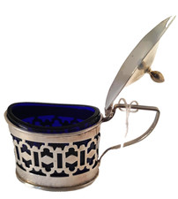 Antique solid silver mustard - antique,
