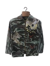Vintage Camo Jacket Women's M Colamtiss French Designer Appliquéd Full Zip 70s
