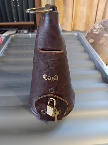 Handmade leather money box - money,