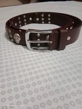 Pure leather biker belt