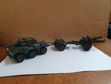 Vintage Crescent Toys - 6 Wheeled Tank with Field Gun & amunition limber code 3