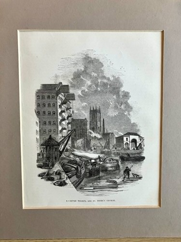 1849 antique print river - 1849, of
