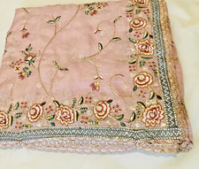Georgette Pink silk embroidery sequin saree bollywood party wear designer sari