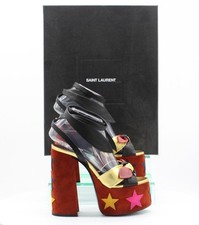 YSL SAINT LAURENT WOMENS PLATFORM HEELS STAR CIRCUS STAR UK 4 EU 37 RRP £1000 AD