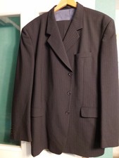 Men's Navy pinstripe 2 piece suit 50R/44R Wool blend Good condition