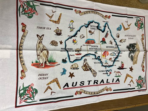 Vintage retro cotton tea towel - vintage/retro,
