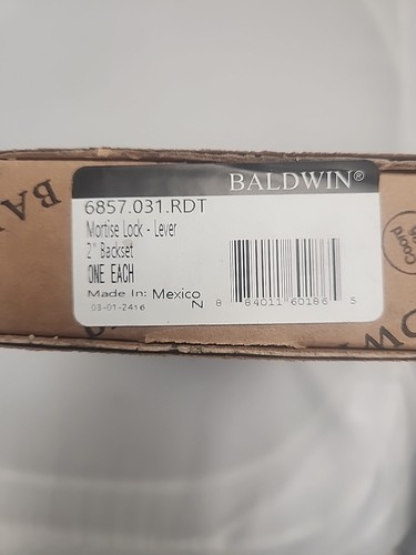 Baldwin 6857 rdt mortise lock - 6857,