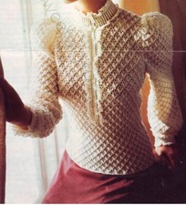 Vintage CROCHET PATTERN COPY Victorian Style Blouse 3ply STEAMPUNK 32-38 Bust 66