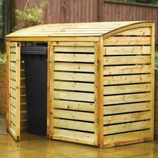 Wooden Double Bin Store Shed