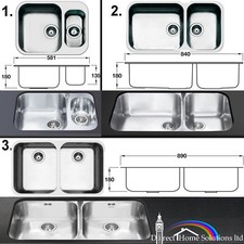 Smeg Alba Stainless Steel Half & Double Bowl Undermount Kitchen Sinks, 2 Designs