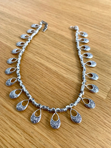 Boho anklet silver tone - boho,