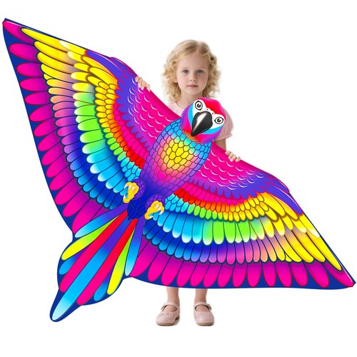 Huge colorful parrot kites - huge, 3d