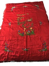 Antique Red Silk Asian Hand