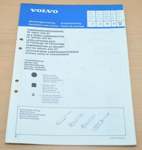 Volvo leerlaufausgleich für - volvo,