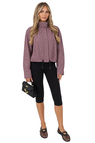 Women gingham bomber jacket - bomber,
