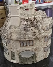 Vintage 1980s Harrods Bell Inn Stilton Cheese Dish Plate + Dome London Pottery