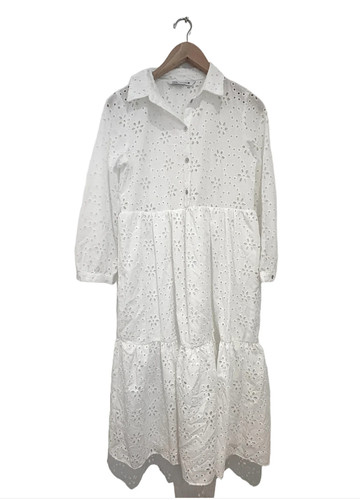 Zara cutwork embroidery - cutwork, midi