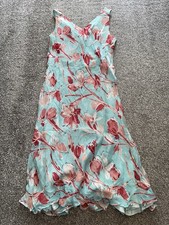 Womens Minuet Dress, Size 16, Blue, Chiffon, Sequin, Floral, Lined, (S2)