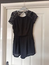 Love Label Ladies Black Shorts Playsuit. Size 8