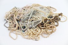 1kg Bulk Vintage Necklaces Simulated Pearl Aurora Rhinestone Lotus