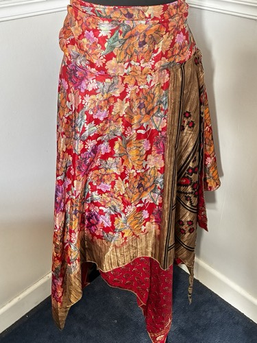 Reversible recycled sari wrap - recycled,