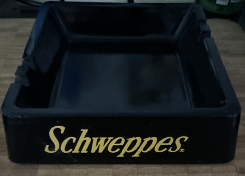 Schweppes vintage black glass - black,
