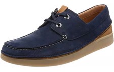 New Clarks UK 7 G / EU 41 Mens Active Air Casual Shoes OAKLAND SUN Navy Nubuck