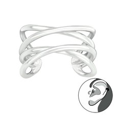 925 Sterling Silver Plain Design Ear Cuff (Design 21)