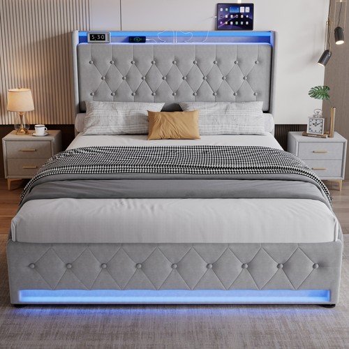 4ft6 double bed - bed, frame