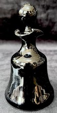 Black Blown Glass Vintage Perfume Bottle with Black Glass Stopper 5.5”