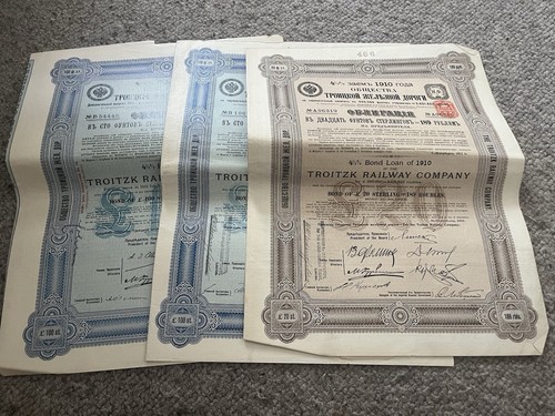 Troitzk railway company loan - railway,