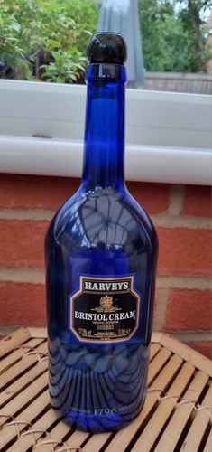 Empty blue glass bottle - bottle, of